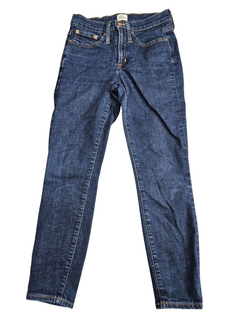 J.Crew 9 Inch Toothpick Skinny Jeans Womens 26P Blue‎ Med Wash Stretch Denim